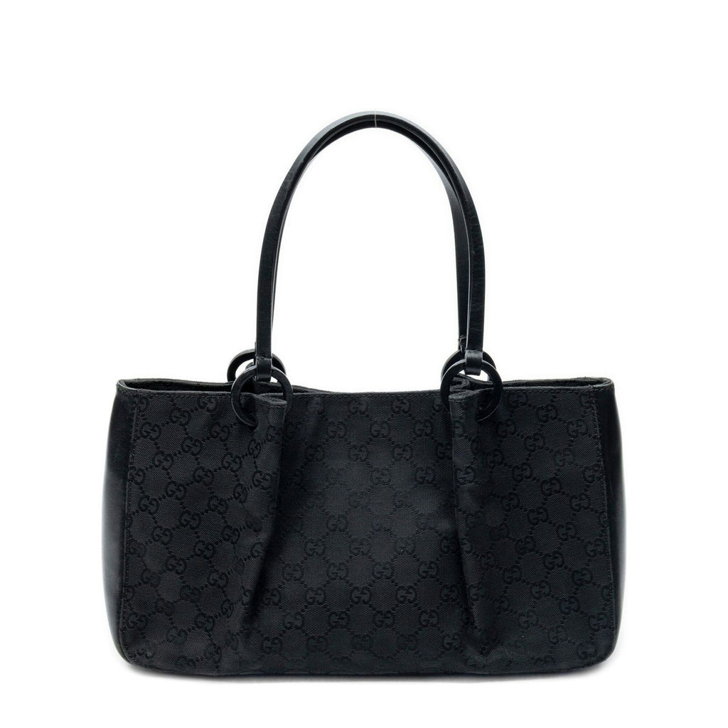 Gucci Rectangle Open Tote Black GG Canvas — view 5