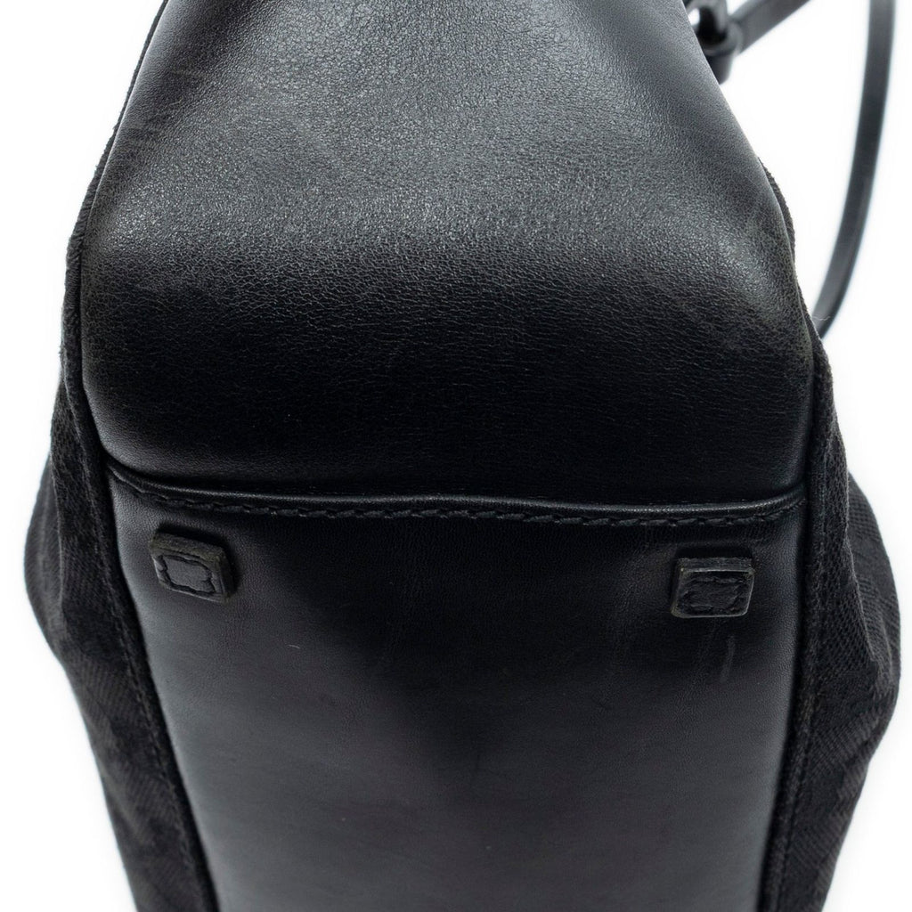 Gucci Rectangle Open Tote Black GG Canvas — view 7