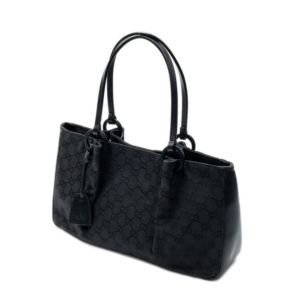 Gucci Rectangle Open Tote Black GG Canvas — view 2
