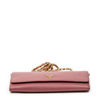 Prada Wallet on Chain Clutch Pink Saffiano Leather — view 6
