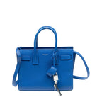 Saint Laurent Nano Sac de Jules Blue Grain Calfskin Leather Shoulder Bag