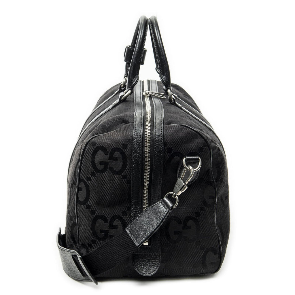 Gucci Convertible Duffle Black Jumbo GG Canvas — view 4