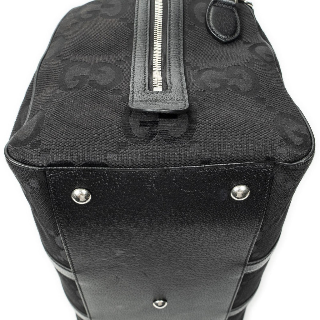 Gucci Convertible Duffle Black Jumbo GG Canvas — view 8