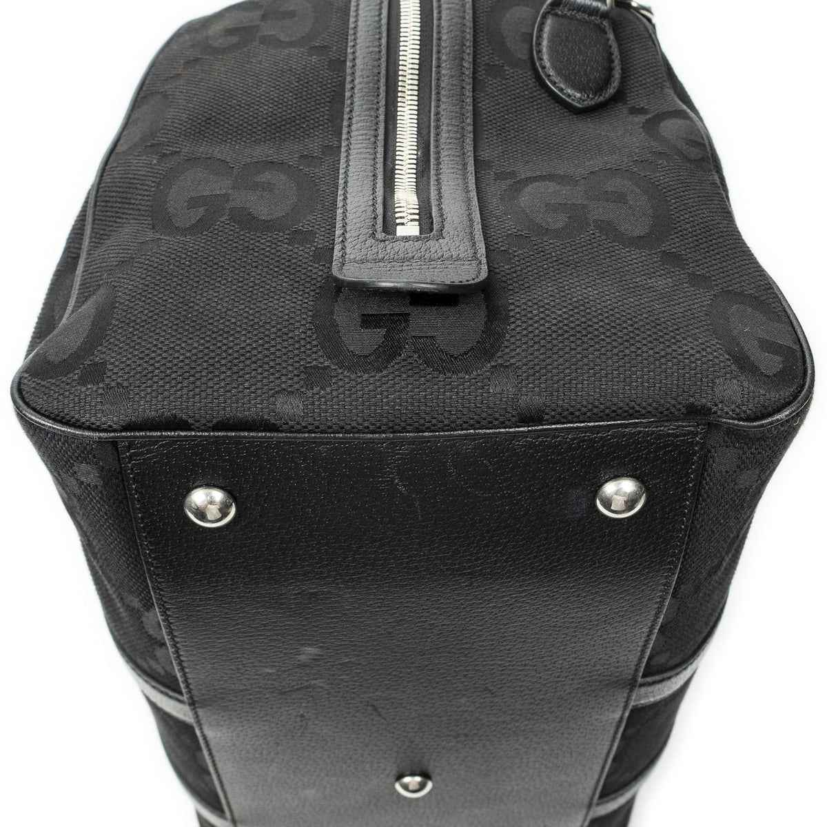 Gucci Convertible Duffle Black Jumbo GG Canvas — view 8
