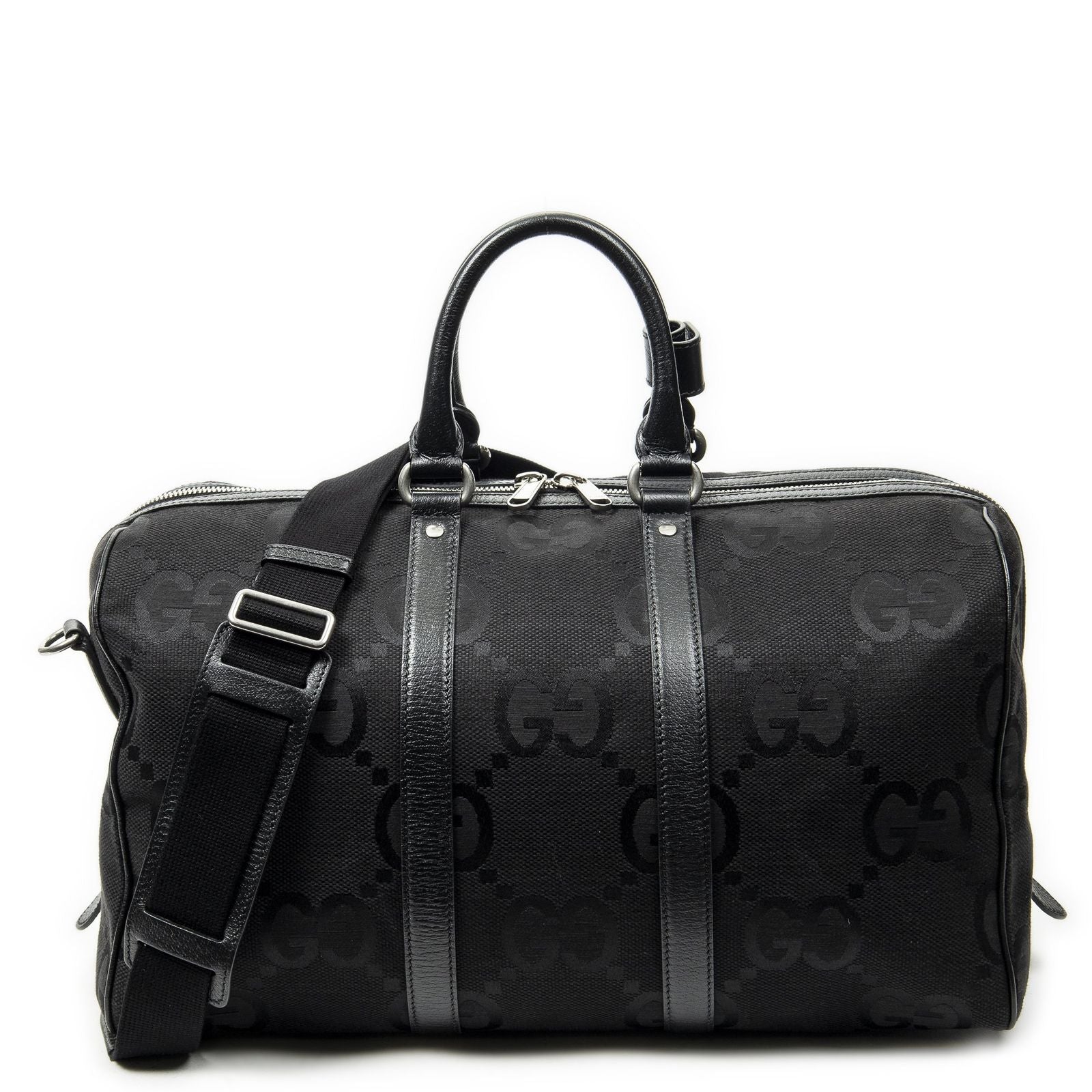 Gucci Convertible Duffle Black Jumbo GG Canvas