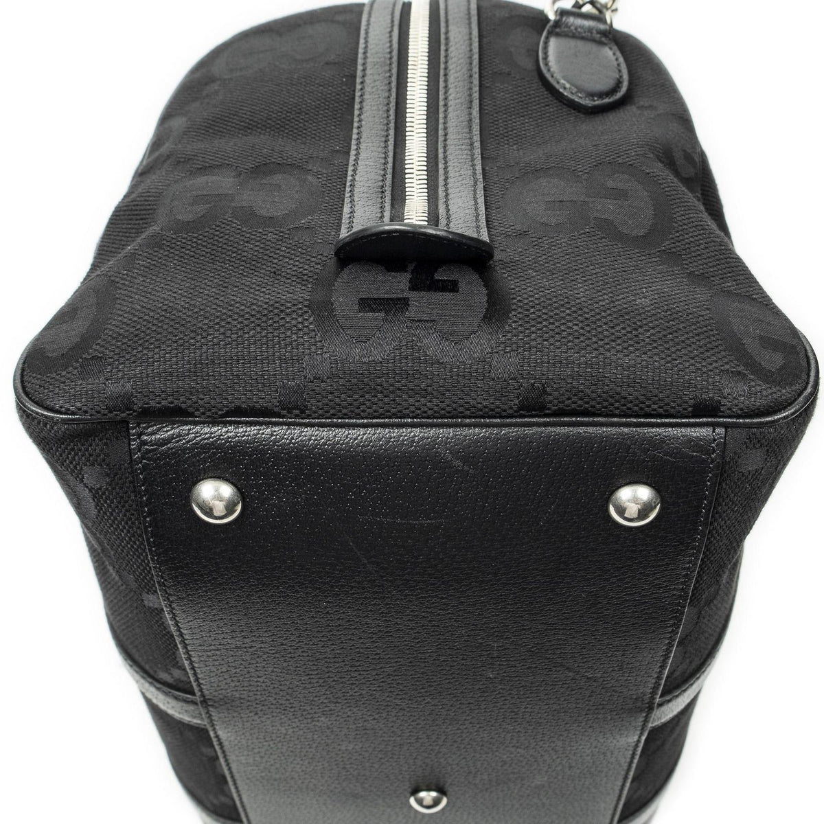 Gucci Convertible Duffle Black Jumbo GG Canvas — view 7
