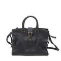 Saint Laurent Mini Cabas Ch Yc Navy Calfskin Leather Shoulder Bag
