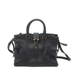 Saint Laurent Mini Cabas Ch Yc Navy Calfskin Leather Shoulder Bag