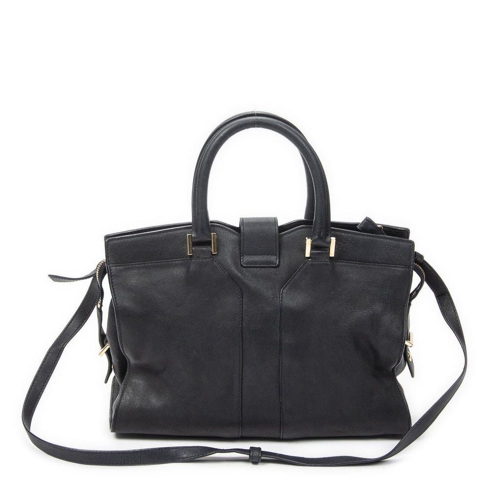 Saint Laurent Mini Cabas Ch Yc Navy Calfskin Leather Shoulder Bag — view 5