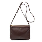 Celine Small Trio Crossbody Burgundy Calfskin Leather