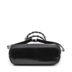 Gucci Medium Bamboo Bar Tote Black Matelasse Nylon Canvas — view 6