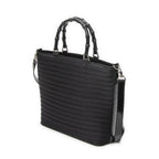 Gucci Medium Bamboo Bar Tote Black Matelasse Nylon Canvas — view 2