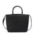 Gucci Medium Bamboo Bar Tote Black Matelasse Nylon Canvas