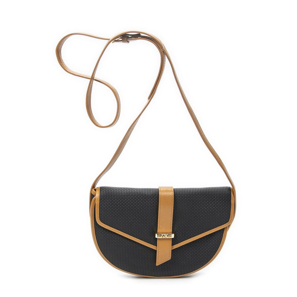 Saint Laurent Vintage Flap Bag Crossbody Black Tang Gogh Canvas