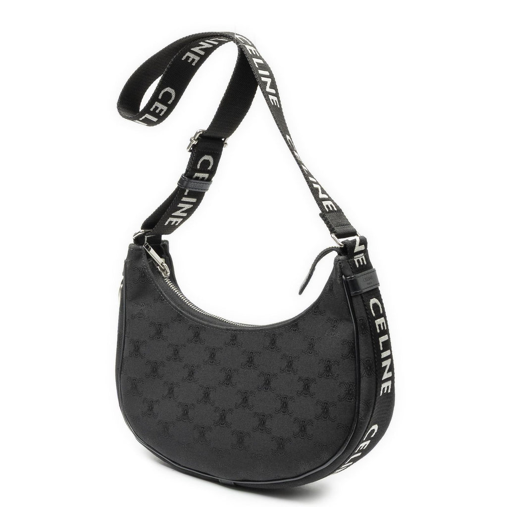 Celine Ava Trekking Black Striped Canvas Shoulder Bag — view 2