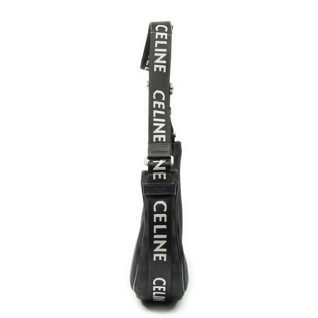 Celine Ava Trekking Black Striped Canvas Shoulder Bag — view 3