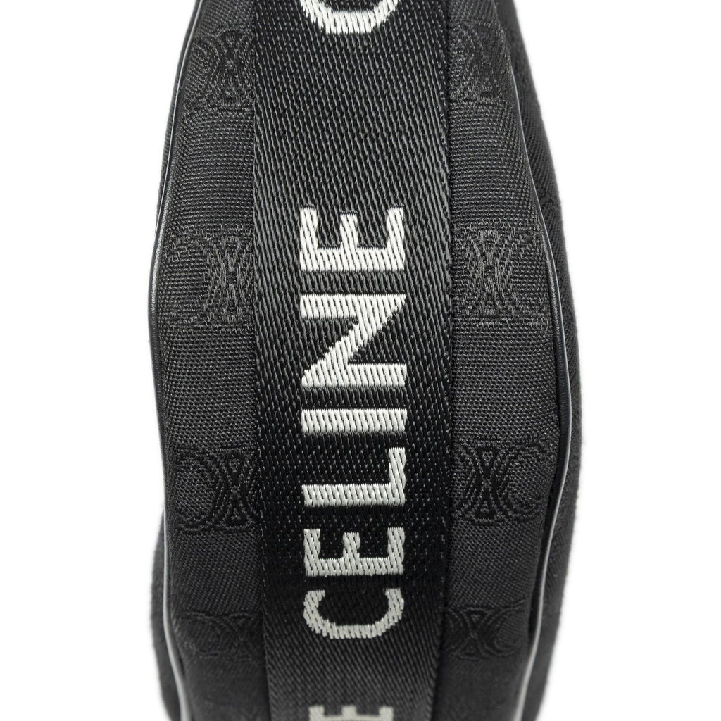 Celine Ava Trekking Black Striped Canvas Shoulder Bag — view 8