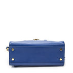 Saint Laurent Medium Monogram Cabas Blue Smooth Leather Shoulder Bag — view 6