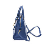 Saint Laurent Medium Monogram Cabas Blue Smooth Leather Shoulder Bag — view 3