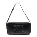 Celine Cuir Triomphe Mini Camera Bag Black Calfskin Leather
