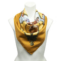 Hermes Scarf Yellow Tan Green Twill Silk