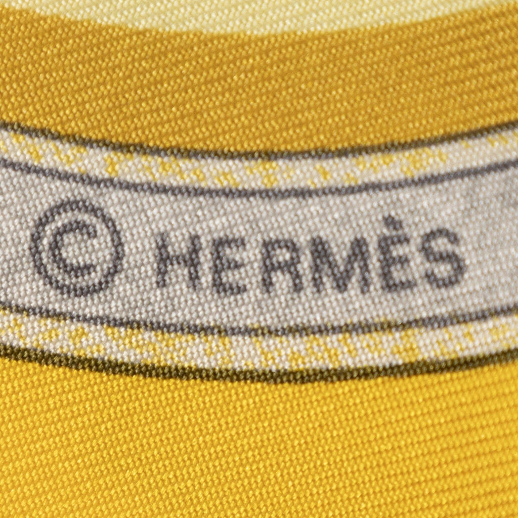 Hermes Scarf Yellow Goldtwill Silk — view 4