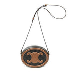 Celine Small Cuir Triomphe Oval Crossbody Brown Black Canvas