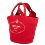 Prada Cabas Tote Red Floral Canvas — view 2