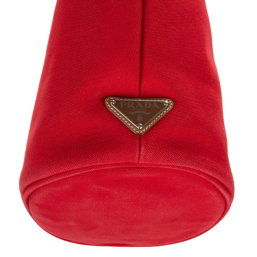 Prada Cabas Tote Red Floral Canvas — view 8