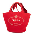 Prada Cabas Tote Red Floral Canvas