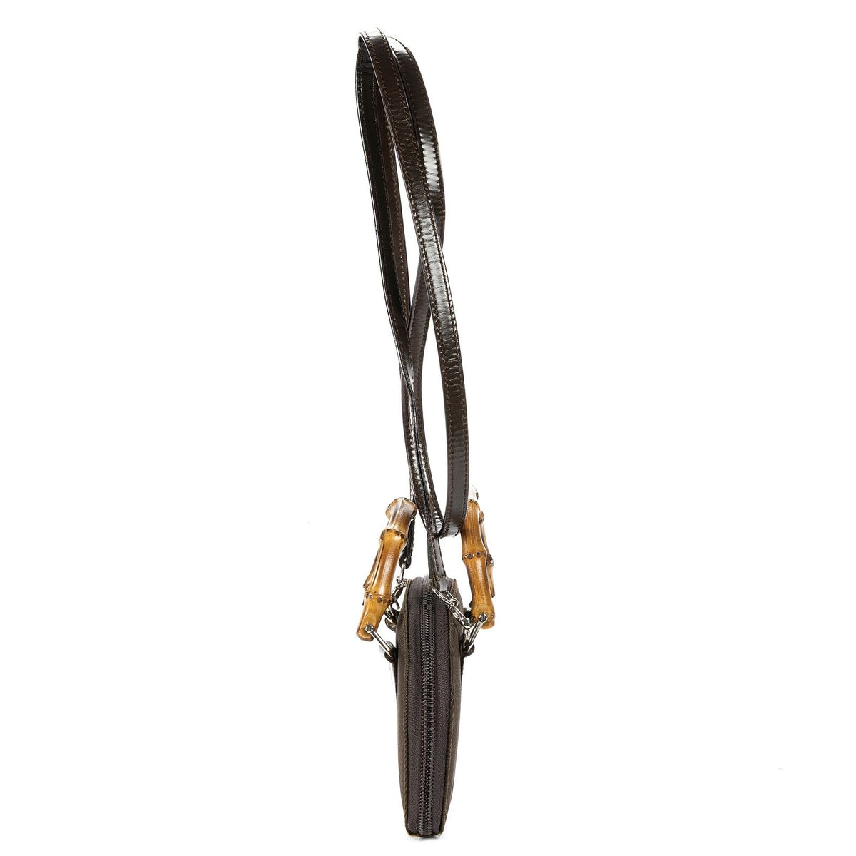 Gucci Bamboo Crossbody Brown Canvas — view 3