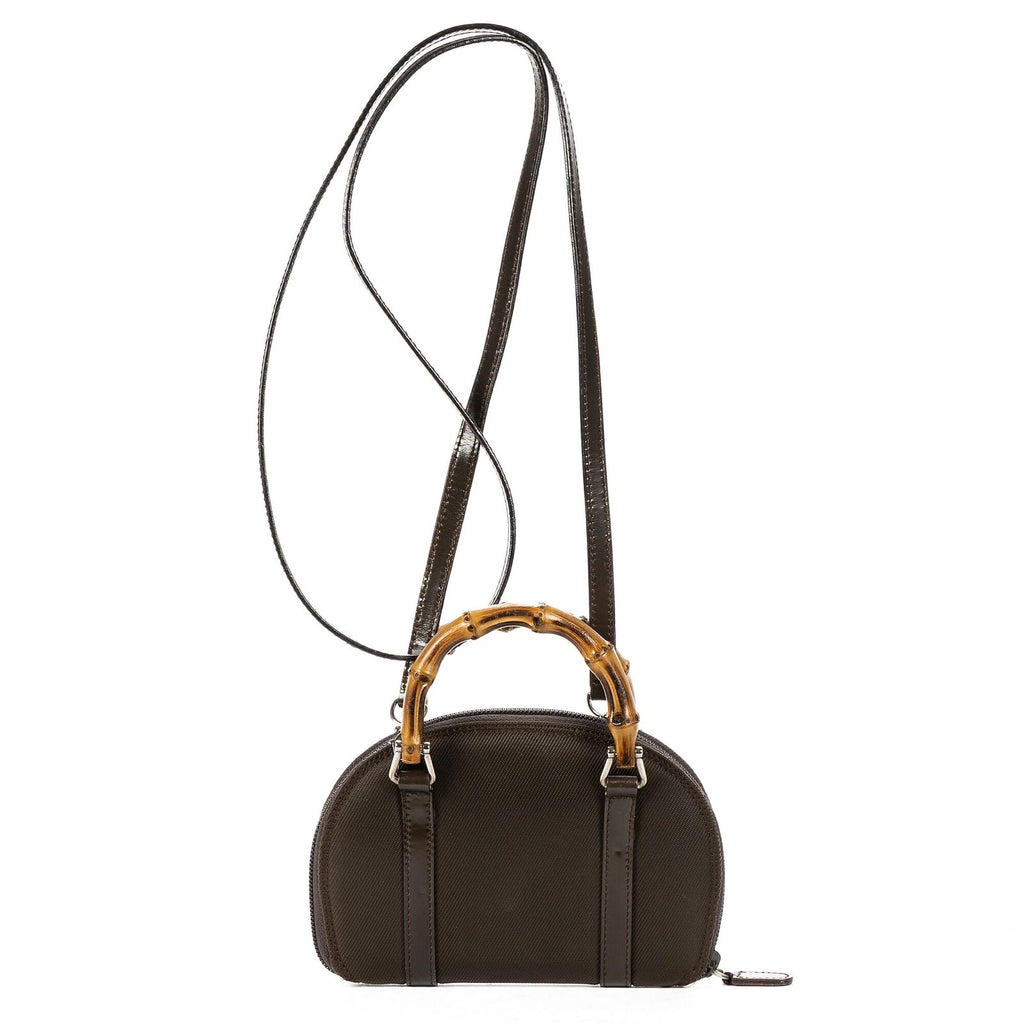 Gucci Bamboo Crossbody Brown Canvas — view 5