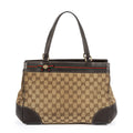Gucci Mayfair Tote Beige Dark Brown GG Canvas