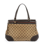 Gucci Mayfair Tote Beige Dark Brown GG Canvas