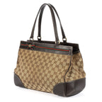 Gucci Mayfair Tote Beige Dark Brown GG Canvas — view 2