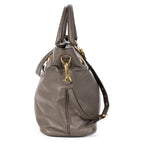 Prada Soft Tote Gray Smooth Leather — view 4