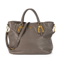 Prada Soft Tote Gray Smooth Leather