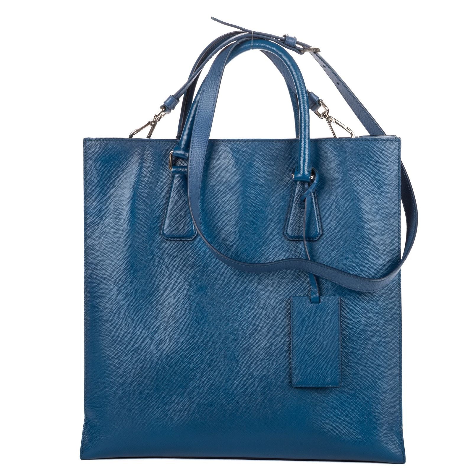Prada GG Tote Blue Saffiano Lux Leather