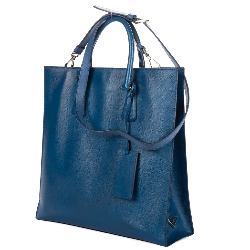 Prada GG Tote Blue Saffiano Lux Leather — view 2