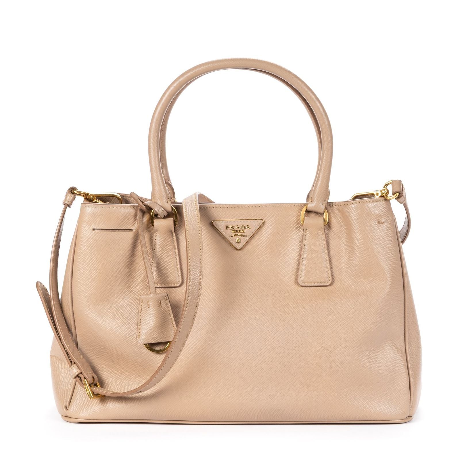 Prada Executive Tote Beige Saffiano Leather