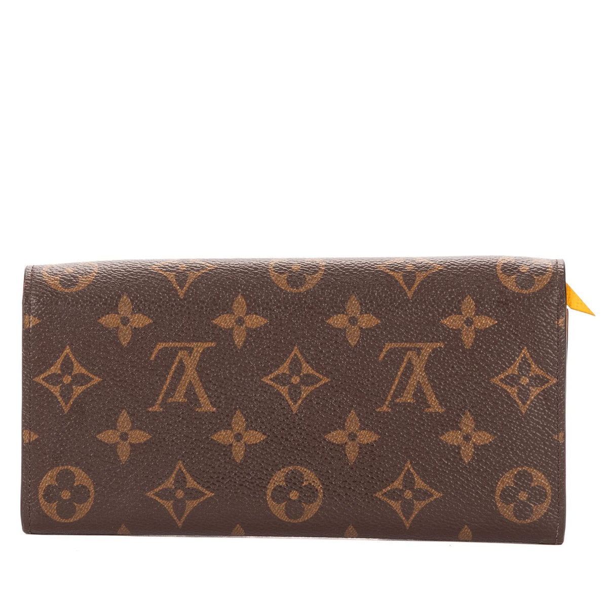 Louis Vuitton Emily Brown Yellow Monogram Canvas Wallet — view 5