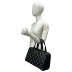Chanel CC Logo Wild Stitch Leather Mini Boston Bag Black — view 2