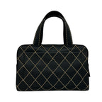 Chanel CC Logo Wild Stitch Leather Mini Boston Bag Black — view 3