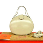 Loewe Vintage Anagram Leather 2-Way Mini Shoulder Bag Ivory