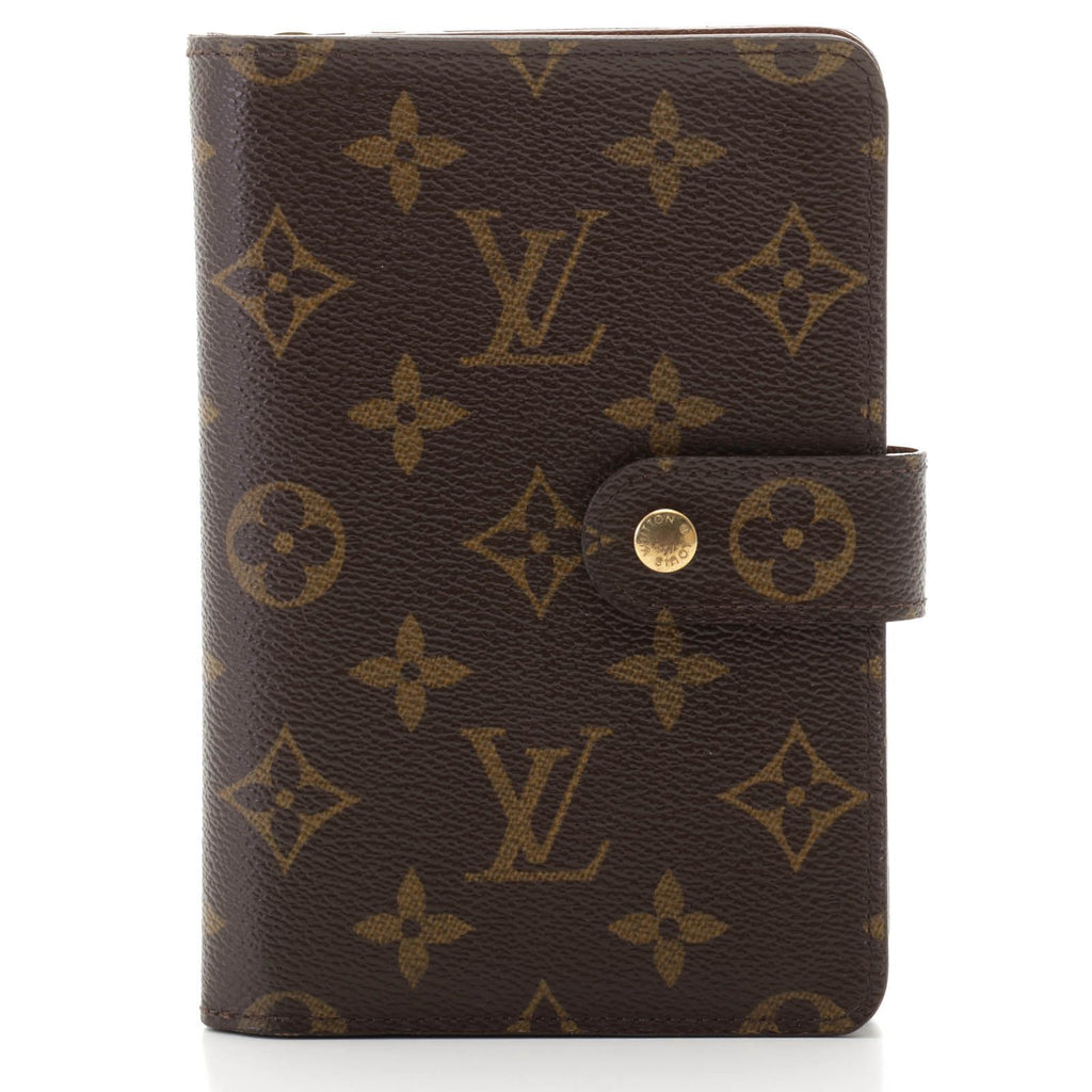 Louis Vuitton Porte Papier Zip Monogram Bifold Wallet Canvas Brown