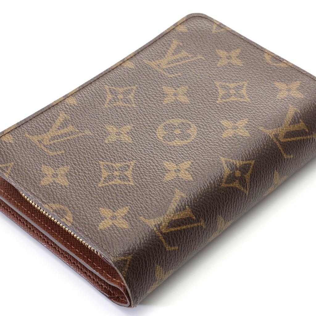 Louis Vuitton Porte Papier Zip Monogram Bifold Wallet Canvas Brown — view 4
