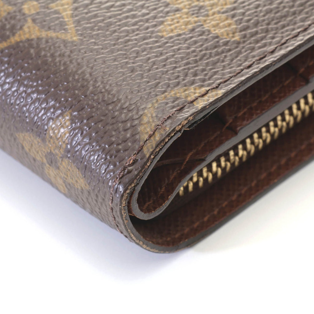 Louis Vuitton Porte Papier Zip Monogram Bifold Wallet Canvas Brown — view 5
