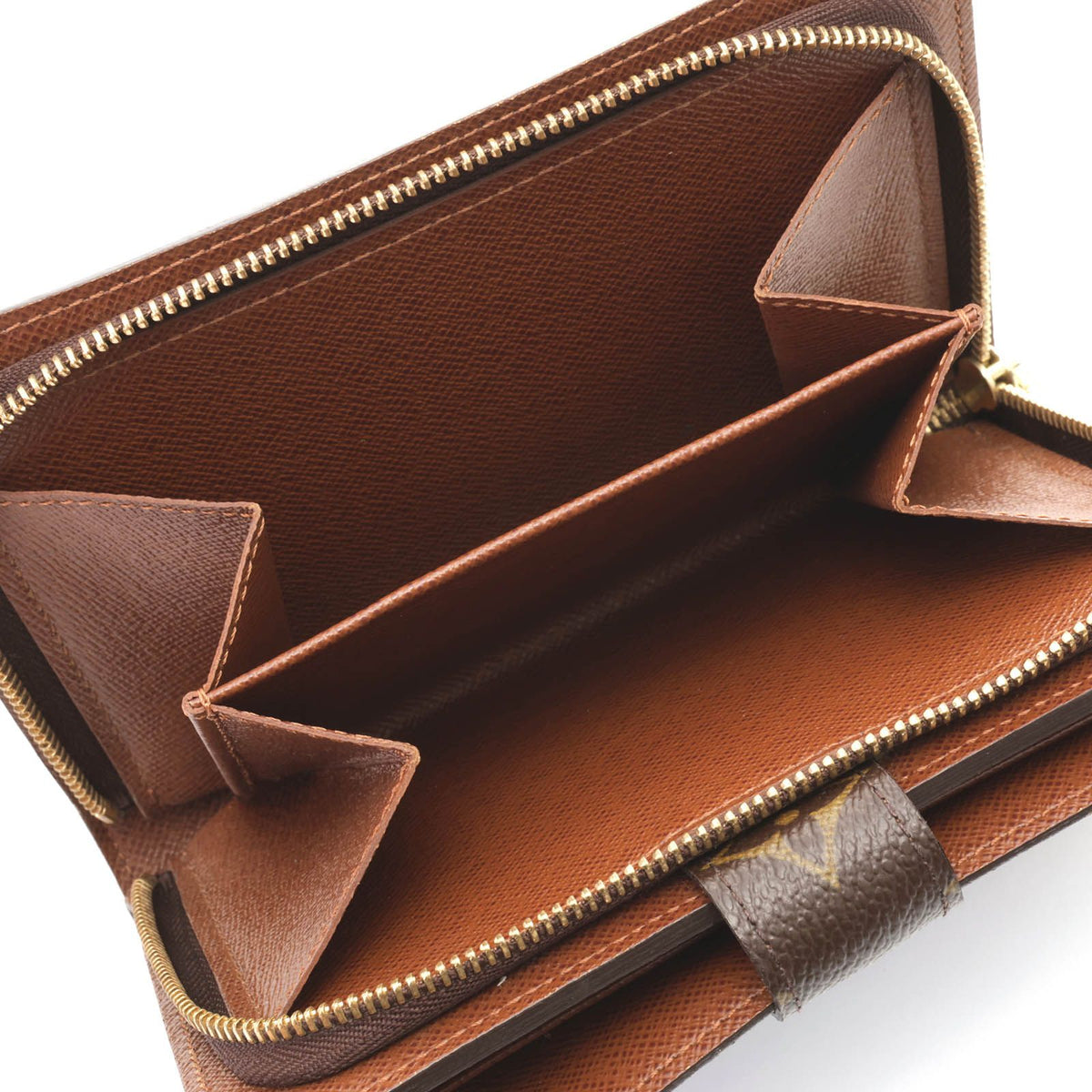 Louis Vuitton Porte Papier Zip Monogram Bifold Wallet Canvas Brown — view 8