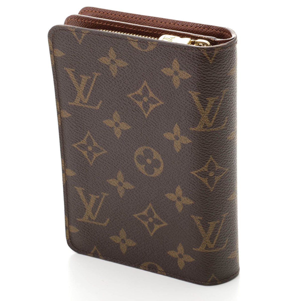 Louis Vuitton Porte Papier Zip Monogram Bifold Wallet Canvas Brown — view 2
