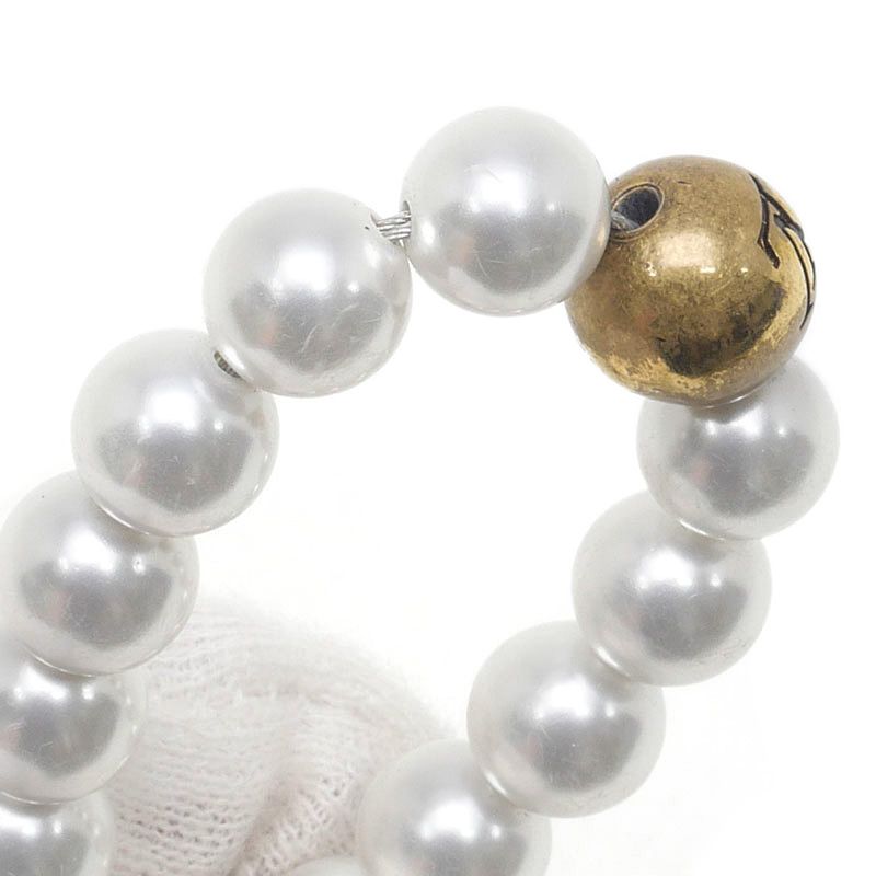 Louis Vuitton Bag Charm Chain Belt LV Pearl Gold Keychain — view 7
